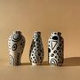 Set Of Three Abstract Mono Hand Painted Stem Vases, thumbnail 2 of 5