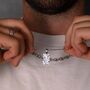 Silver Hammered Pendant And Mariner Chain Necklace Set For Men, thumbnail 3 of 10