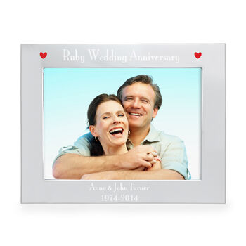 Personalised 5x7 Ruby Wedding Anniversary Photo Frame, 2 of 2