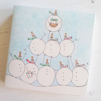 Pack Of 10 Snowmen Adventures Christmas Cards, 11 of 11
