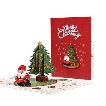 Pop Up 3D Santa Christmas Tree Card, 2 of 3