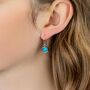 Molten Sterling Silver Blue Opal Flower Drop Earrings, thumbnail 3 of 8