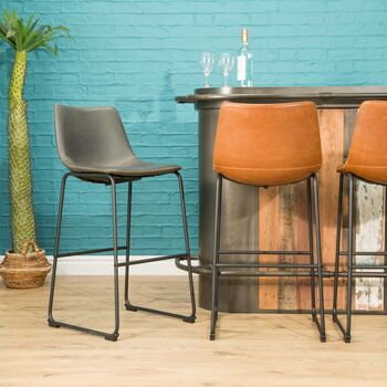 Dexter Grey Set Of Two Kitchen Bar Stools, 9 of 9