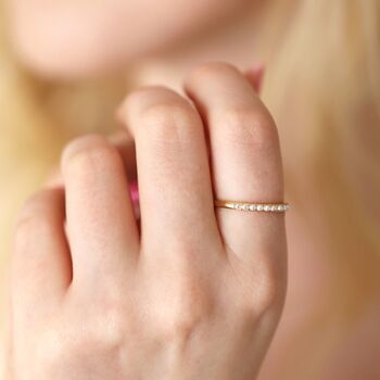 Adjustable Pearl Band Ring In Gold, 4 of 4