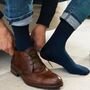 Men's Bamboo Socks Navy Blue, thumbnail 1 of 6