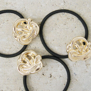 Gold Or Silver Twist And Knot Ponytail Holder, 3 of 5