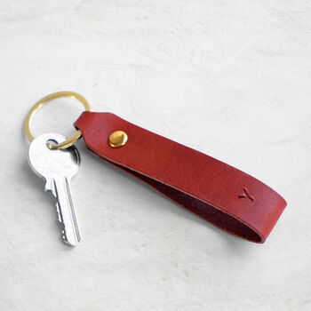 Personalised Zodiac Initial Leather Keyring Red, 3 of 6