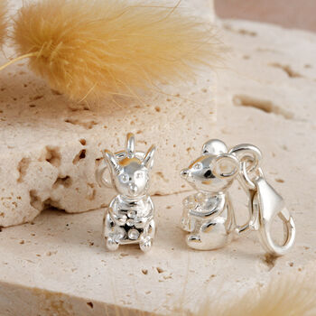 Mouse Solid Sterling Silver Charm, 2 of 8