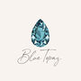 November Birthstone Blue Topaz Sterling Silver Huggie Hoop Earrings, thumbnail 8 of 12
