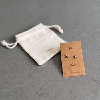 Be Free Swallow Earrings In Sterling Silver, 4 of 5
