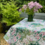 Cottage Garden White Water Resistant Outdoor Tablecloth, thumbnail 3 of 6