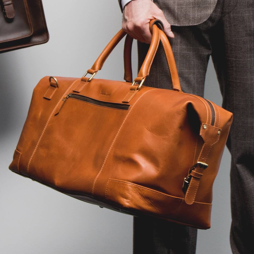 Personalised Leather Holdall Weekend Bag ' Aviator ' By Niche Lane ...