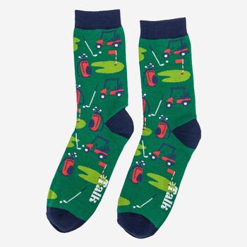 Men's Bamboo Socks Golf Putting Green, 2 of 5