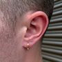 Sterling Silver Patterned Huggie Hoop Earring For Men, thumbnail 9 of 10
