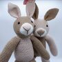 Handmade Crochet Twinning Bunny Buddies Soft Toy Set, thumbnail 3 of 5