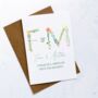 Personalised Floral Initials Engagement Card, thumbnail 3 of 4