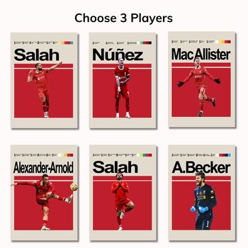 Set Of Three Liverpool Football Player Posters, 6 of 6