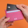 Personalised Monogrammed Leather Credit Card Holder Wallet, thumbnail 2 of 8