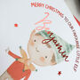 Personalised Elf Foil Christmas Card For Son Daughter, thumbnail 3 of 5