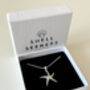 Sterling Silver Cubic Zirconia Starfish Pendant Necklace, thumbnail 2 of 7