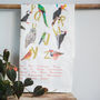 'Avian Alphabet' Illustrated Bird Tea Towel, thumbnail 1 of 3