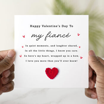 Personalised Crochet Heart Valentine's Day Card 'Quiet Moments', 2 of 8