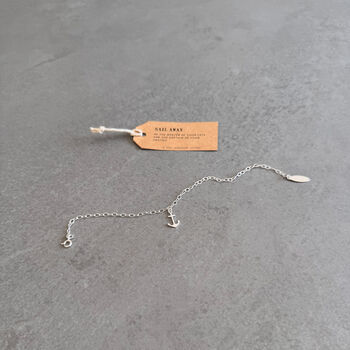 Anchor Charm Sterling Silver Bracelet, 12 of 12