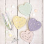 Pastel And Silver Leaf Jesmonite Heart Coaster Set, thumbnail 1 of 5