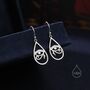 Eye Of Horus Drop Hook Earrings In Sterling Silver, thumbnail 2 of 10