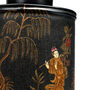 Japanese Black Hand Painted Metal Table Lamp Base, thumbnail 5 of 10