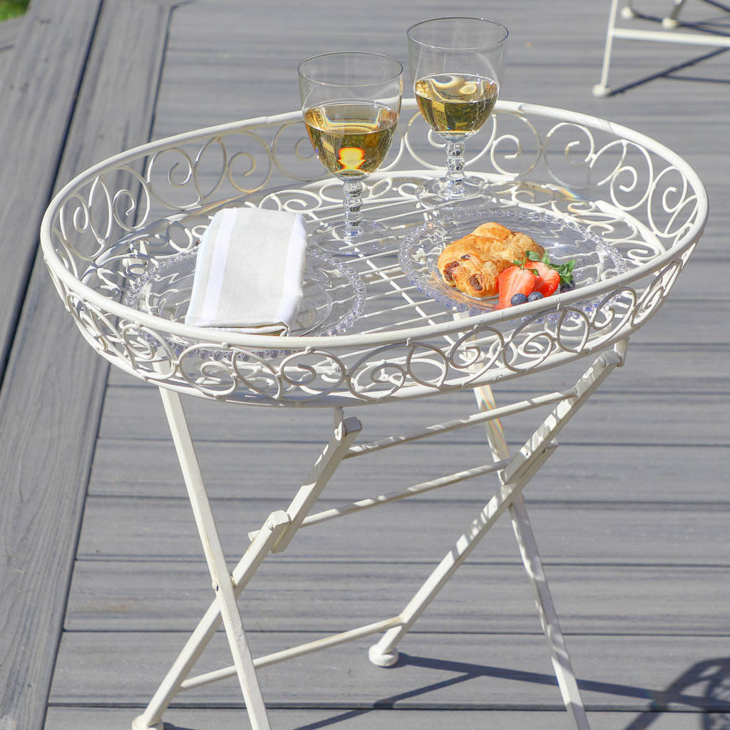 Vintage Bistro Folding Garden Table By Dibor