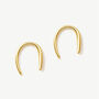 Women's 18k Gold Oval Threader Hoop Earrings, thumbnail 2 of 5