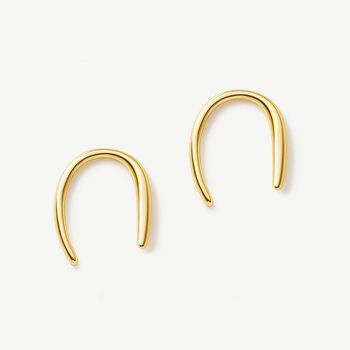 Women's 18k Gold Oval Threader Hoop Earrings, 2 of 5