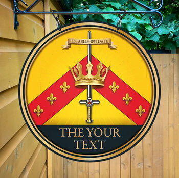 Three Crowns Personalised Home Pub Sign Man Cave Sign, 5 of 10