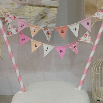 Personalised Wedding Cake Topper Bunting, 5 of 7