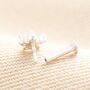 Sterling Silver Crystal Flower Piercing Earring, thumbnail 3 of 4