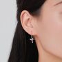 Sterling Silver Tiny Frog Drop Hook Earrings, thumbnail 5 of 11