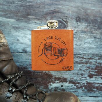 Hiking Leather Hip Flask, 2 of 4
