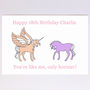 Personalised Unicorn Birthday Card, thumbnail 3 of 6