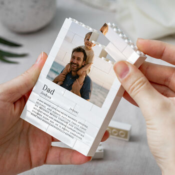 Personalised Christmas Memory Photo Block For Dad, 7 of 10