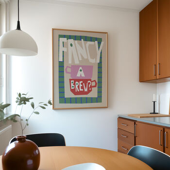 Fancy A Brew Kitchen Wall Art Print, 3 of 8