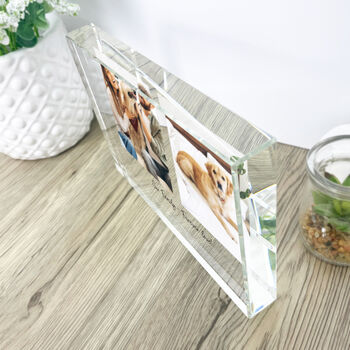 Personalised Two Photo Giant Crystal Block 14cm X 19.5cm, 3 of 5