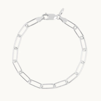 Paperclip Chain Bracelet In Sterling Silver, 3 of 4