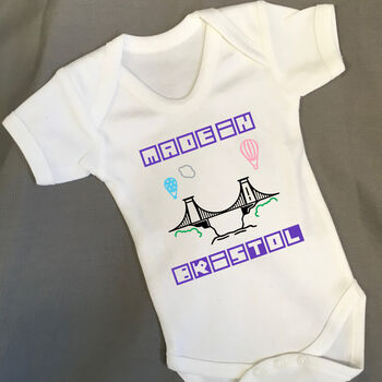 Personalised Made In Bristol Babygrow/T Shirt, 4 of 9