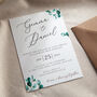 Blue Eucalyptus Wedding Invitation And Envelope, thumbnail 2 of 4