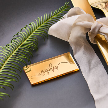 Personalised Mirror Gold Wedding Place Setting, 6 of 8