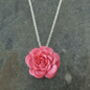 Camellia Pink Flower Pendant Necklace, thumbnail 2 of 4