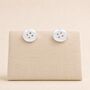 Sterling Silver Sewing Button Stud Earrings, thumbnail 3 of 4