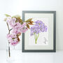 Hand Illustrated Watercolour Birth Flower Name Print, thumbnail 4 of 12
