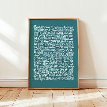 The Beatles Poster, In My Life Song Lyrics Print, 7 of 10